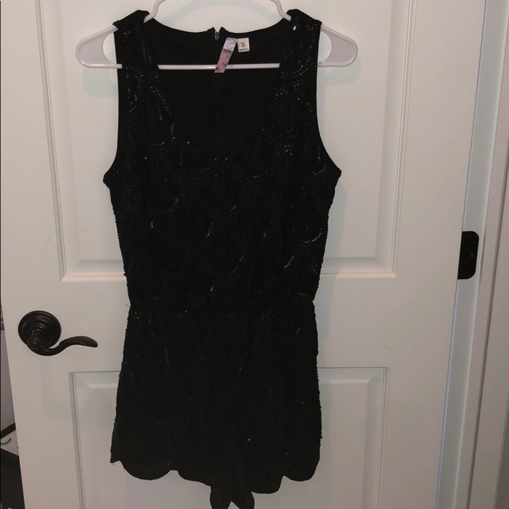 Black sequined romper